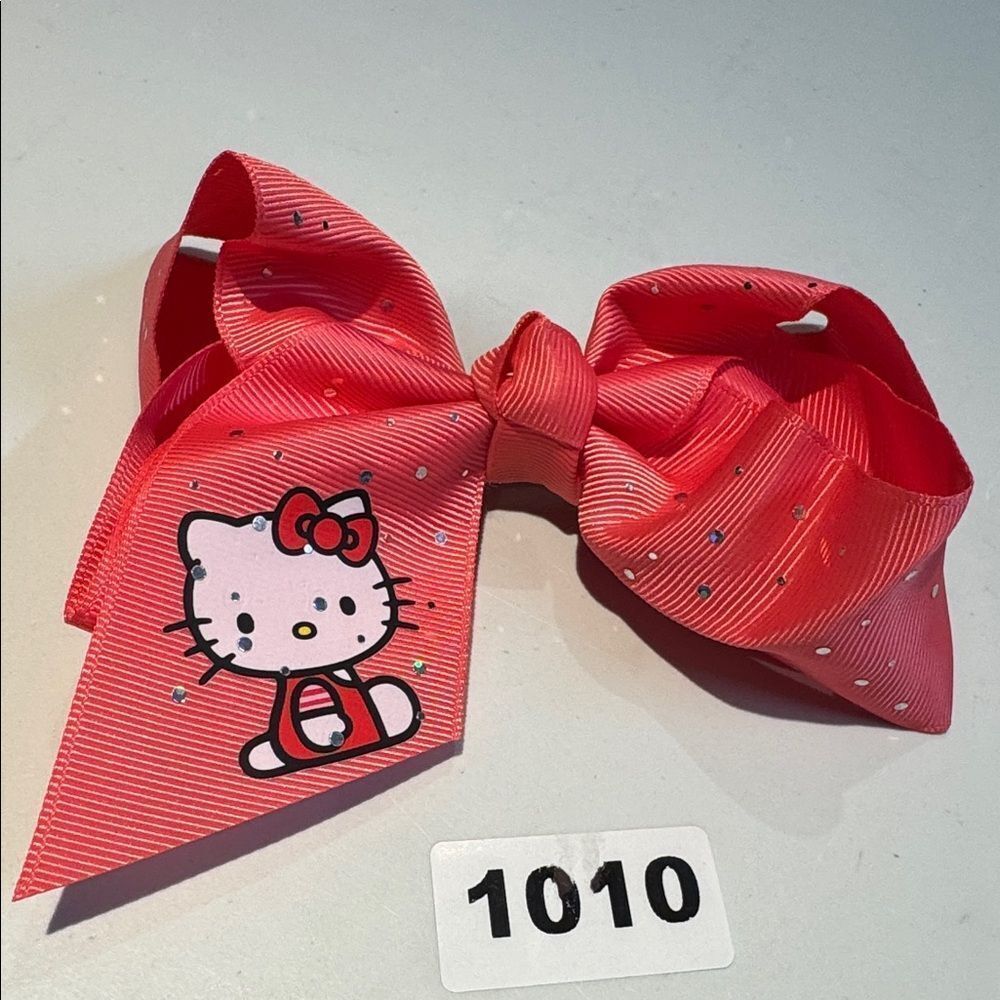 1010 Salmon  Hello Kitty‎ Hair Bow Alligator Clip